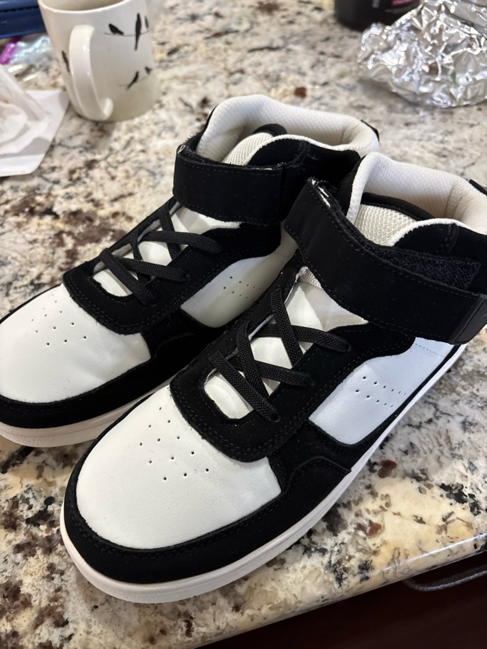 The Children's Place Black and White High-Top Sneakers for Kids